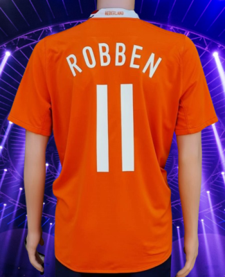 NETHERLANDS 2008 EURO QUARTER-FINALS ROBBEN 11 HOME NIKE JERSEY L
