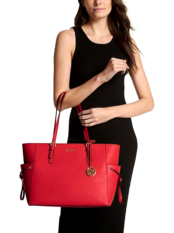New Michael Kors Gilly Large Drawstring Travel Tote Leather Bright