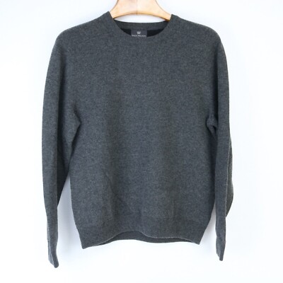 MACK WELDON TECH CASHMERE WOOL BLEND CHARCOAL HEATHER GRAY CREW NECK  SWEATER S