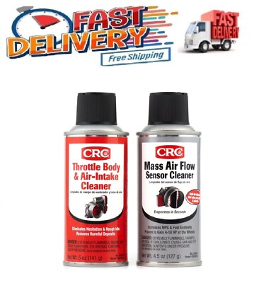 CRC Mass Air Flow & Throttle Body Single-Use Cleaner Twin Pack Kit Fast delivery
