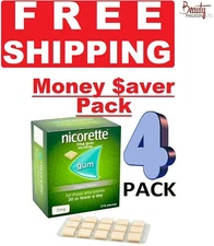 4 x Nicorette ORIGINAL Chewing Gum, 2 mg, 210 Pieces - FREE SHIP TO USA