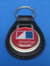 AMC BLACK LEATHER KEYRING KEYFOB #001