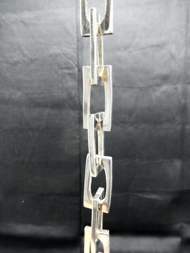 New Thick Nickel-Plated Brass Rectangular Link Lighting Chain. 19 1/2". #3. - Picture 4 of 4