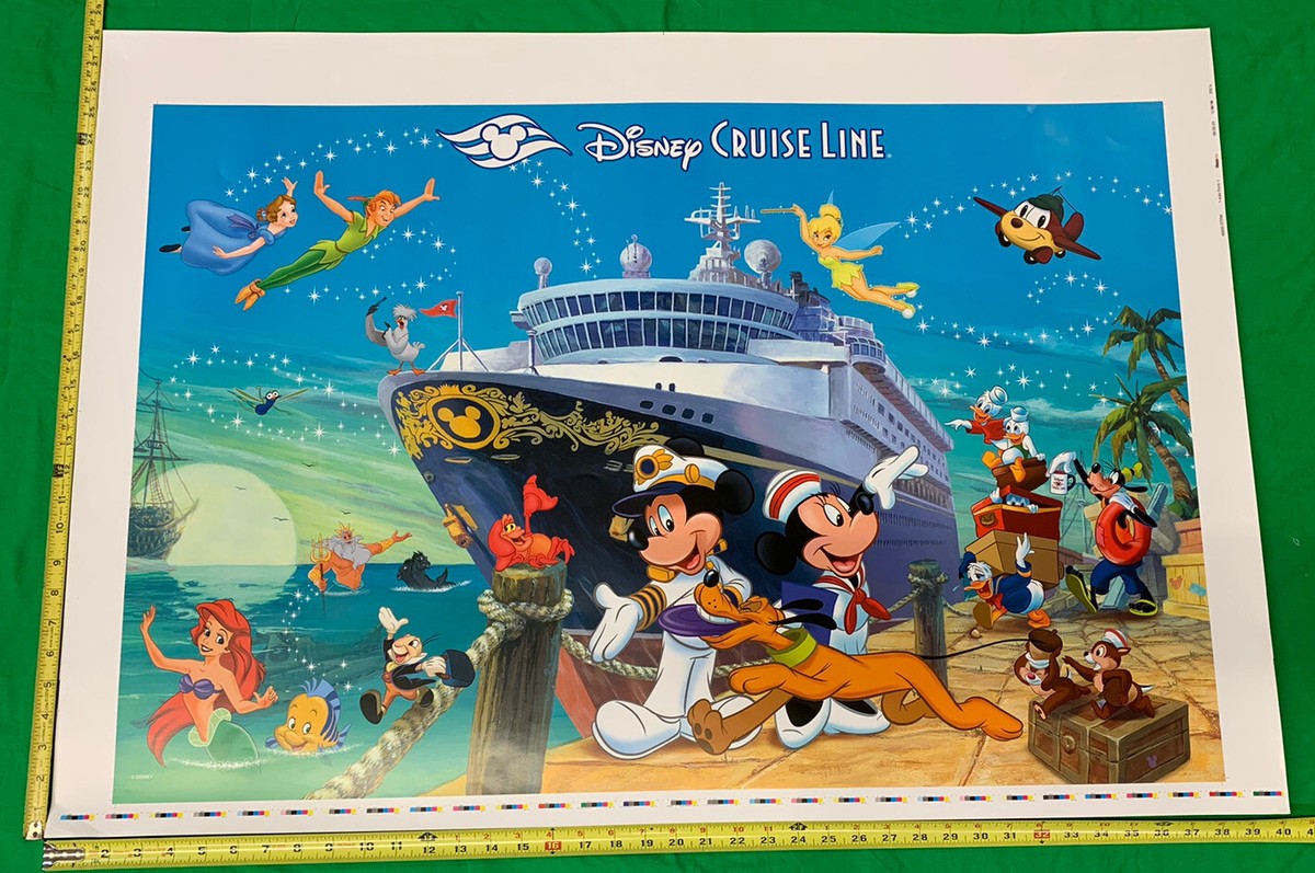 Disney Cruise Line Poster-Captain Mickey & Minnie 28x40” Rare