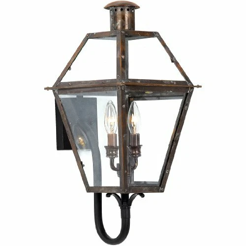 Quoizel RO8311AC 2-Light Rue De Royal Outdoor Lantern in Aged Copper - Picture 1 of 3