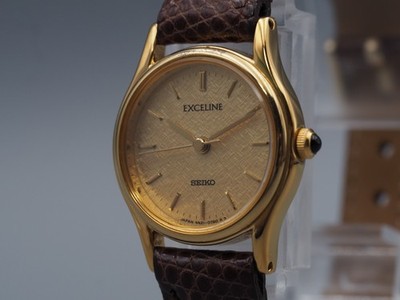 Mint* Seiko Exceline 4N21-0390 Gold Dial Round Quartz Women
