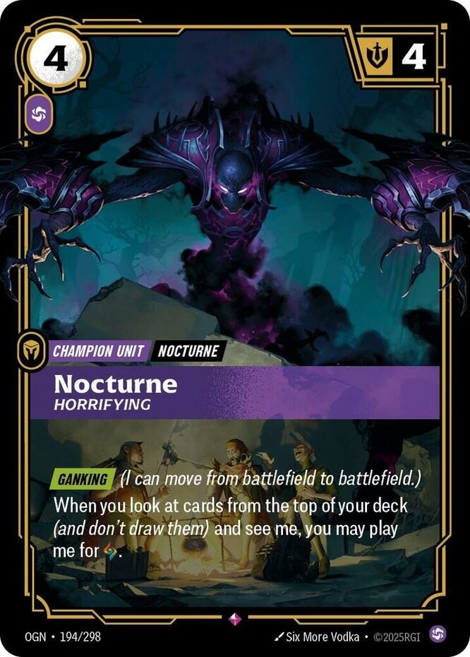 Nocturne - Horrifying - 194/298 - Rare - Foil NM Riftbound Origins