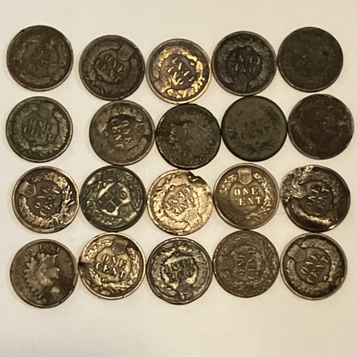 Cull Lot of 20 Indian Head 1 Cents Receive Ones Pictured. - Picture 2 of 2