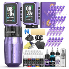 Wormhole 2 PCS 2300Mah Batteries Tattoo Gun Kit Wireless Tattoo Machine Kit 7 St