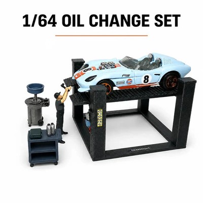 1-64 Oil Change Set for Garage Diorama | Four Post Car Lift | eBay 1-64 Oil Change Set for Garage Diorama | Four Post Car Lift | eBay