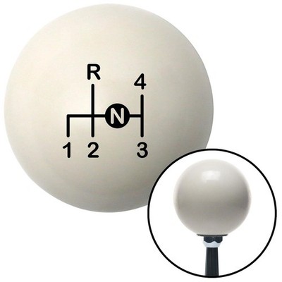 Black Shift Pattern 38n Ivory Shift Knob w/ M16x1.5 Insert Shifter Auto Manual
