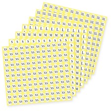 Assorted Clothing Size Stickers, 21 Sheet Round Sizing Sticker Labels - 1/2 822