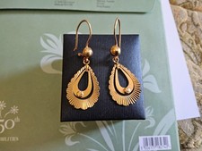 18ct Vintage Italian Gold Diamond Cut Dangling Earrings 5.76 grams