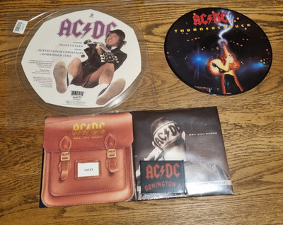 AC/DC Money Talks and Thunderstruck Pic plus Are You Ready Satchel & patch mint