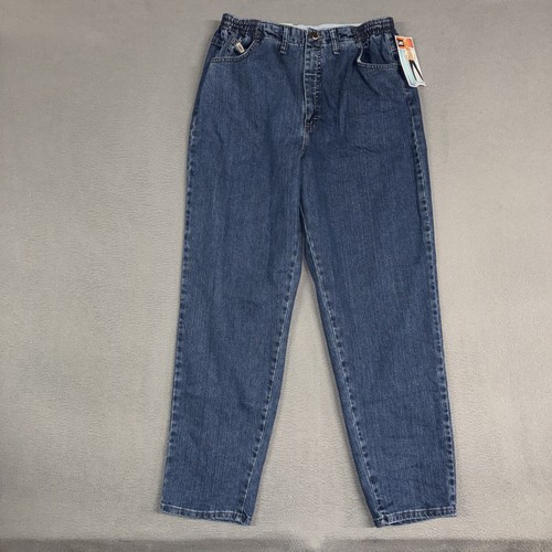 Lee Jeans Damen 16 Blau Tapered Leg Relaxed Side Elastic Stretch Denim Neu mit Etikett Neu