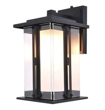 Lutec Craftsman Style Outdoor LED Wall Lantern Light Matte Black 810 Lumen Bulb