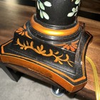 Vintage High Quality French Country Metal Lamp 28” Painted Birds And Foliage — photo 6