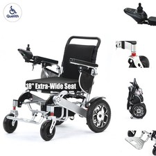 Quelith Electric Wheelchair 18" Wide Seat 330LBS Power Mobility Scooter Foldable