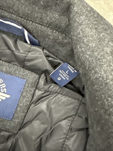 DOCKERS Weston Wool Blend Coat w/ Scarf Adult Large Black Topcoat Pea $180 - Picture 5 of 8