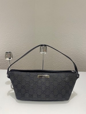 GUCCI Segeltuch Tasche / Pochette schwarz