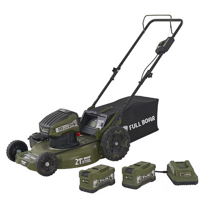 Full Boar 80V 21'' Push Battery Walk Mower: (2) 2.5 Ah Batteries Included