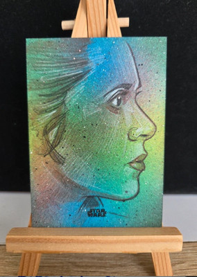 Star Wars Leia Organa Topps Finest Sketch Card 1/1 - Signé B. Scotchmer