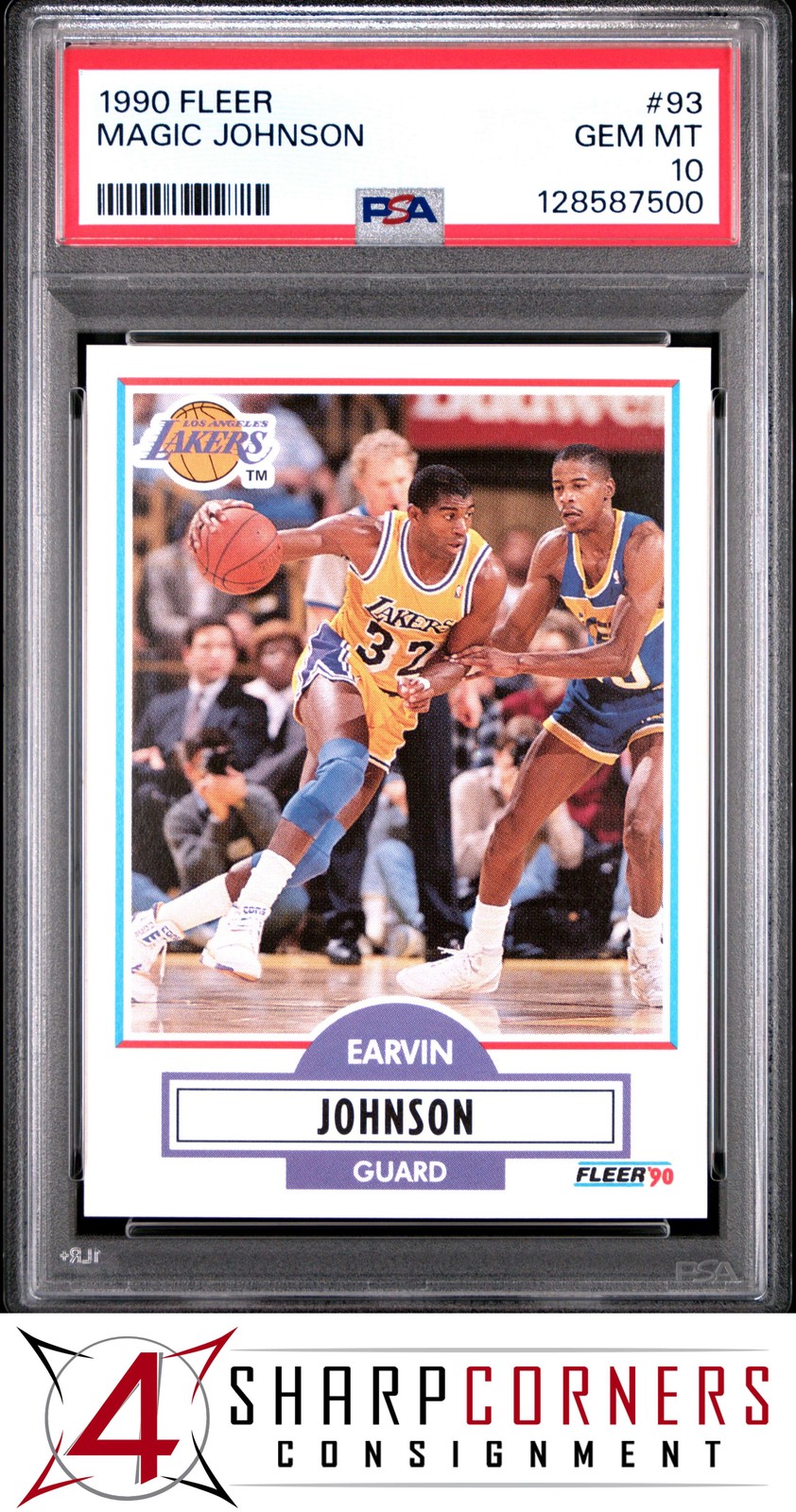 1990 FLEER #93 EARVIN MAGIC JOHNSON LAKERS HOF PSA 10