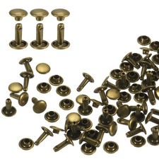 80 Set Double Cap Rivet 8x10mm Carbon Steel Round Head Snap Studs Bronze