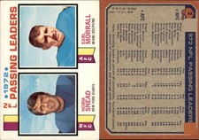 1973 Topps #2 1972 NFL Passing Leaders (Norm Snead / Earl Morrall)