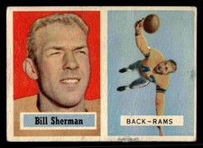 1957 Topps #58 Bill Sherman - Los Angeles Rams (MARKED)