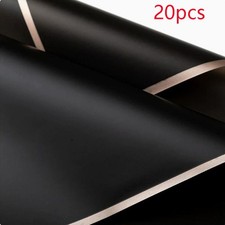 20 Sheets Flower Wrapping Paper Golden Edges Waterproof DIY Bouquet Packaging