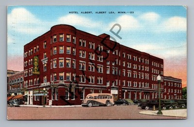 Hotel Albert Albert Lea MN Linen Postcard 1947 E.C. Kropp