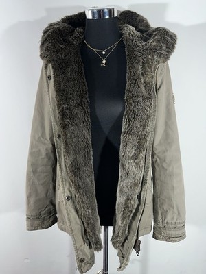 Camel Active Damen jacke Parka Größe 36 mit Fell Gefüttert