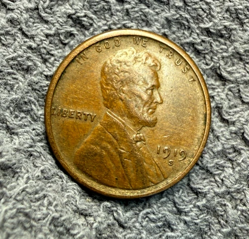 AU 1919-S Lincoln Wheat Cent