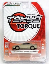 1/64 Greenlight 2001 Nissan Skyline GT-R R34 M-Spec White Tokyo Torque 1 29880