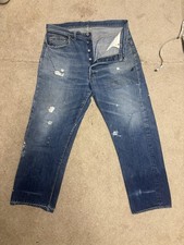 Vintage 1960s Levi’s 501xx Big E Selvedge Single Stitch Denim Jeans 34x27