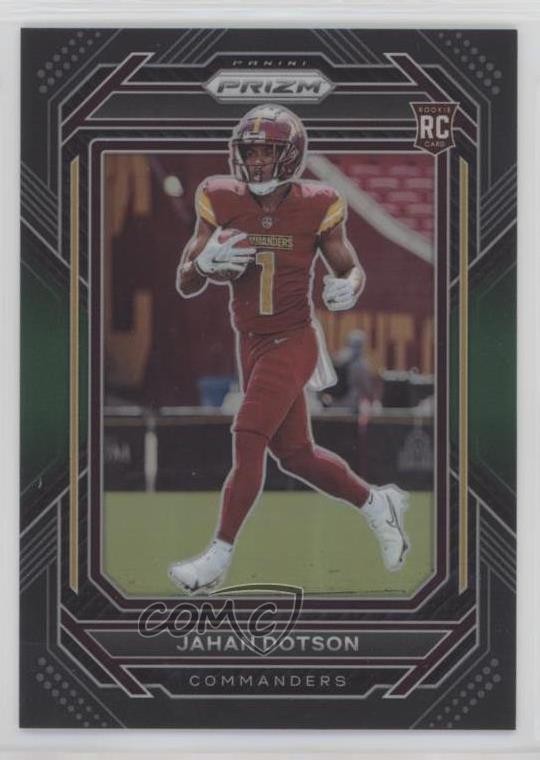 2022 Panini Chronicles Prizm Black Green 7/49 Jahan Dotson #PB-15 Rookie RC 2y0