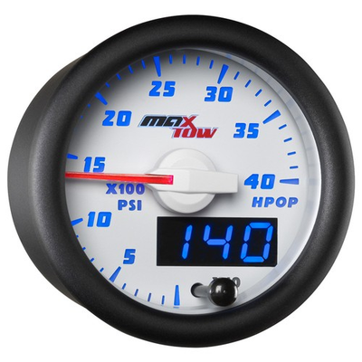 #ad 52mm White amp; Blue MaxTow High Pressure Oil Pressure HPOP Gauge $44.97