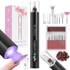 Cordless Nail Drill Electric File with UV Nail Lamp:Professional for Acrylic Gel