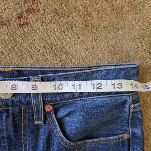 Levis Premium Denim Skirt Womens 27 Blue Denim Front Slit Column Ankle - Picture 6 of 10