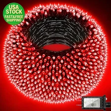 1500 LED 470ft Red Christmas String Lights Outdoor Waterproof Yard Decor Timer