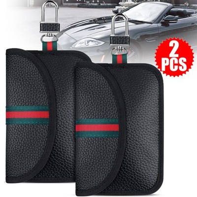 2x Autoschlüssel Keyless Go Schutz RFID Auto Schlüssel Blocker Etui Hülle Tasche