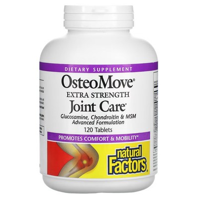 2 X Natural Factors, OsteoMove, Extra Strength Joint Care, 120 Tablets