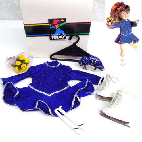 American Girl Today Ice SKATING STAR OUTFIT + GEAR ICE SKATES Flowers Barrette