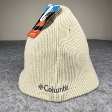 Columbia NWT Bugaboo Beanie Beige Ribbed Omni-Heat Thermal Reflective One Size