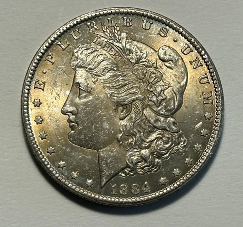 1884 CC MORGAN DOLLAR BU / OBVERSE TONER