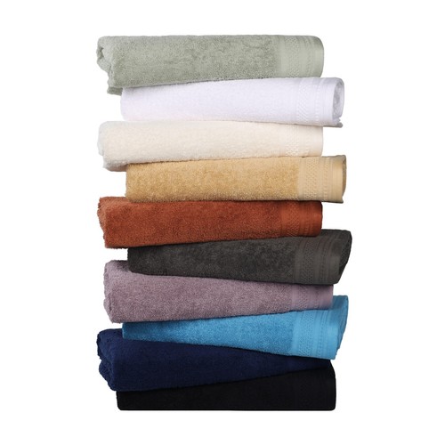 Honeycomb Textured Waffle Border Cotton Medium Weight Bath Towels Set of 4 - Picture 4 of 94
