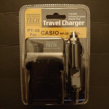 Premium Tech Travel Charger PT-36 For Casio NP-20 NP-60 Car Wall Euro Adapter