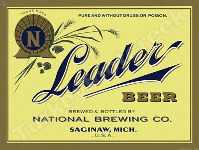 Leader Beer Label 18'' x 24'' Metal Sign