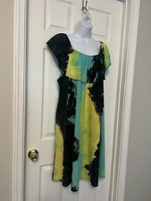 ULTRA TEEZE Tie Dye Plus Size Ruffle Collar Sleeveless Baby Doll Dress Sz 2X